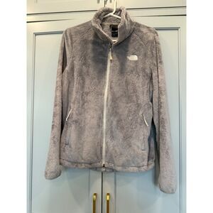 The North Face Osito Fleece Jacket Womens Large Grey Full Zip High Pile Soft